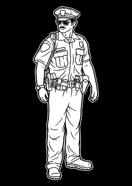 Police Officer BnW 01