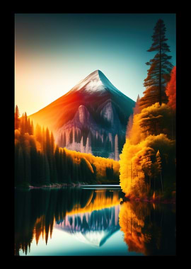 Elegant River And Mountain