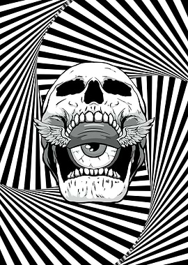 Weirdcore Aesthetic Skull