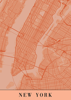 New York Orange Map