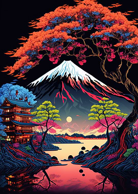 Japan Landscapes Neon