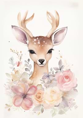 Watercolor Deer