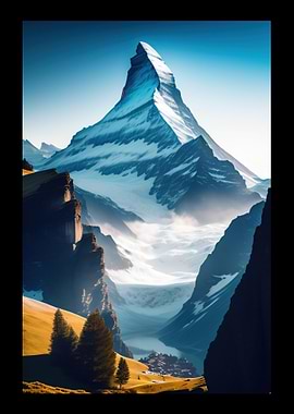 Edgy SnowCapped Mountain