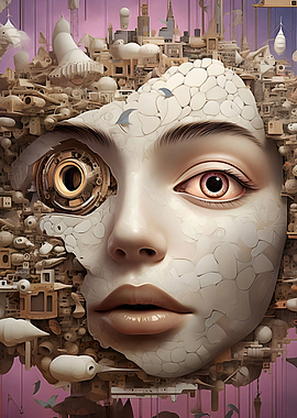 Female Robot abstract face