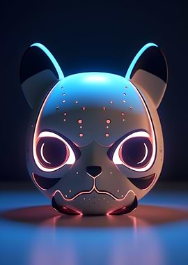 Fluorescent UV Panda Mask