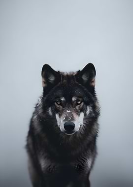 Arctic Black Snow Wolf