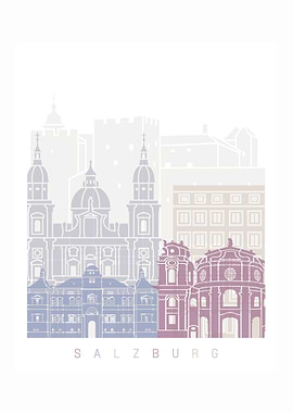 SALZBURG SKYLINE POSTER