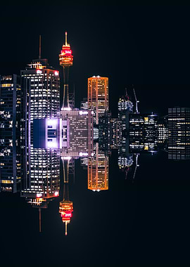 tetrahedron painting city