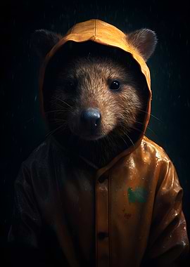 Quokka in a Raincoat