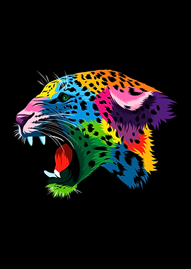 Abstract portrait leopard