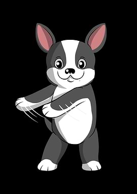 Boston Terrier Flossing