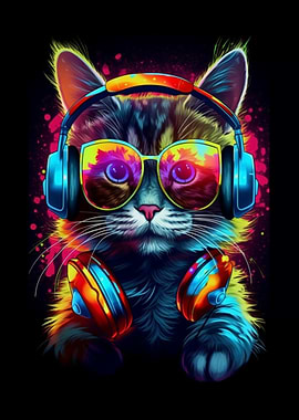 Funny Cat Wearin sunglass