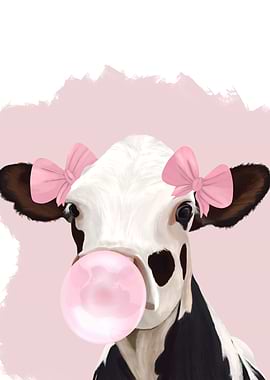 Pink Bubblegum Cow