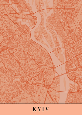 Kyiv Kiev Orange Map