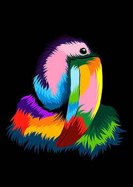 Abstract portrait toucan
