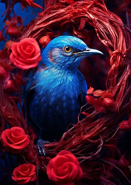 Blue Bird Red Rose