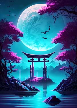 Moonlit Torii Gate