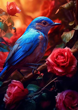 Blue Bird Red Rose