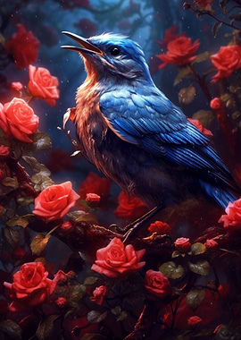 Blue Bird Red Rose
