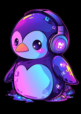 Penguin with Headphones
