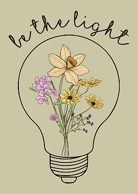 Lightbulb with Flowers
