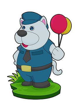 Dog Cop Balloon Police