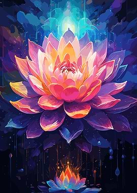 Vibrant blooming lotus
