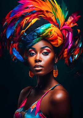 African model watercolored