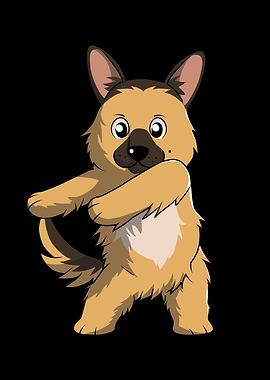 German Shepherd Flossing