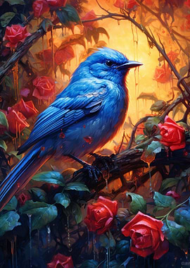 Blue Bird Red Rose