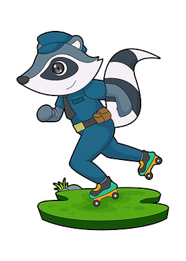 Racoon Cop Police