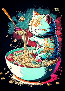 cat ramen neon