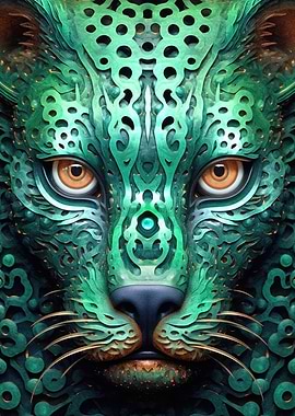 Green Futurist Leopard