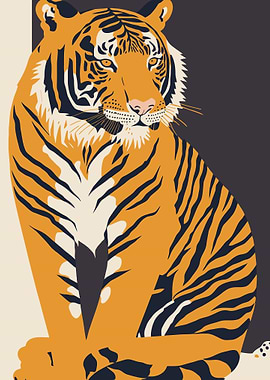 Tiger portrait cartoon