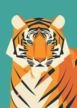 Tiger portrait cartoon