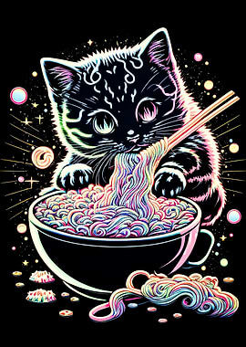 cat ramen neon