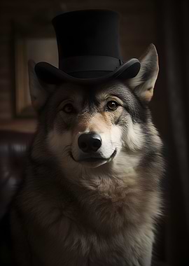Wolf with top Hat