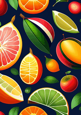 Colorful fruits pattern