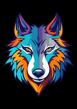 wolf head logo mascot