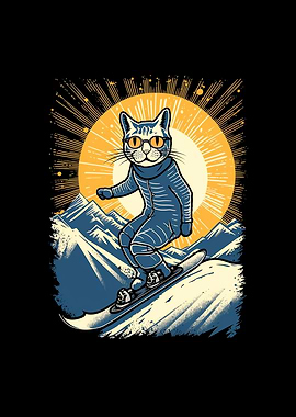 Cat Skier Skiing Ski