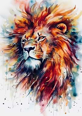 Watercolors lion 1