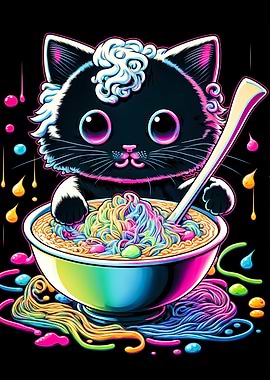 cat ramen neon