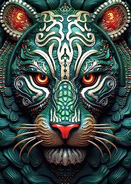 Green Futurist Tiger