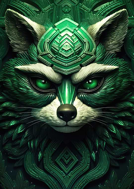 Green Futurist Raccoon