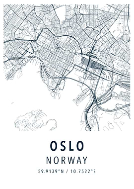 oslo norway simple map