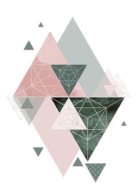 Blush Pink and Green Geo 2