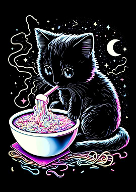 cat ramen neon