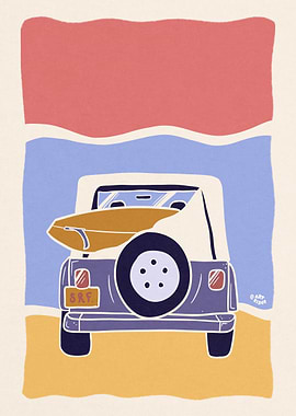 Truck and surf board