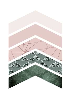 Blush Pink and Green Geo 3