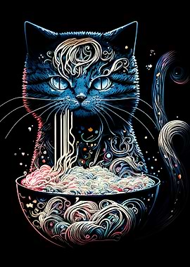cat ramen neon
